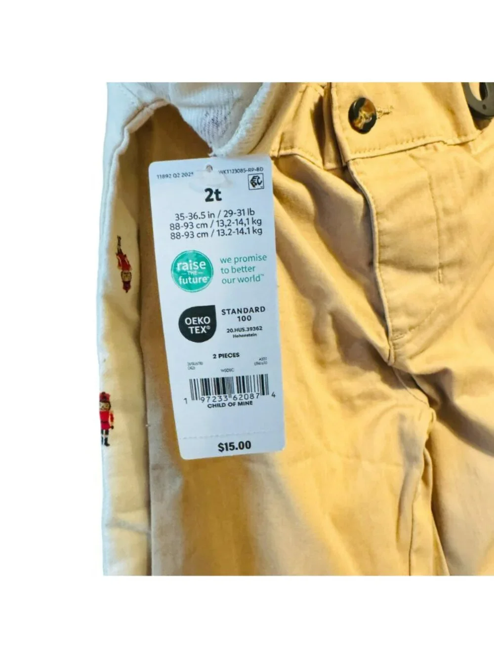 Child Of Mine By Carters 2-Piece Nutcracker Shirt & Khaki Pants Set Size 2T Beig
